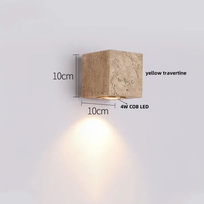 Modern beige stone led wall light bedroom fixture