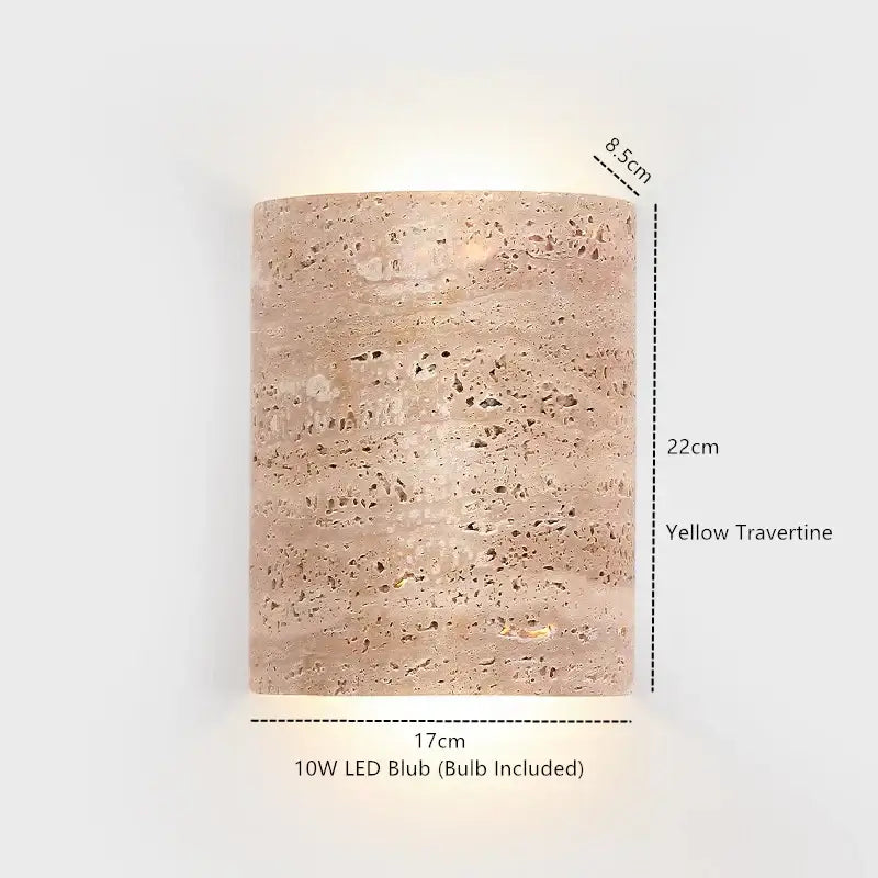 Modern beige stone led wall light bedroom fixture