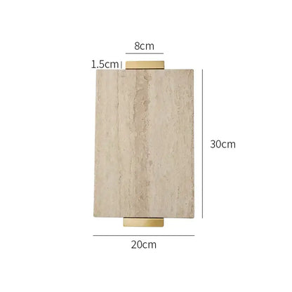 Modern beige travertine stone tray kitchen gold handle decor