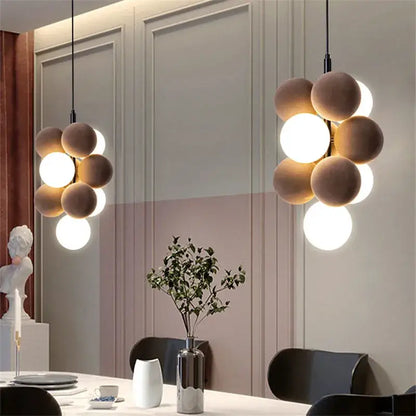 Modern beige & white abstracta pendant lamp dining room chandelier
