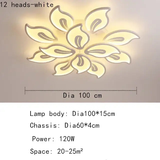 Modern beige & white flower led ceiling light for living room