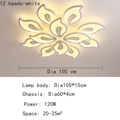 Modern beige & white flower led ceiling light for living room