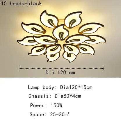 Modern beige & white flower led ceiling light for living room