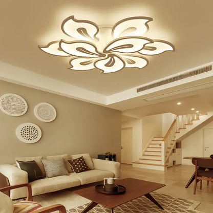 Modern beige & white flower led ceiling light for living room