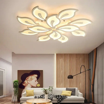 Modern beige & white flower led ceiling light for living room