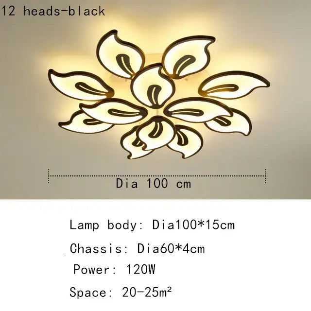 Modern beige & white flower led ceiling light for living room