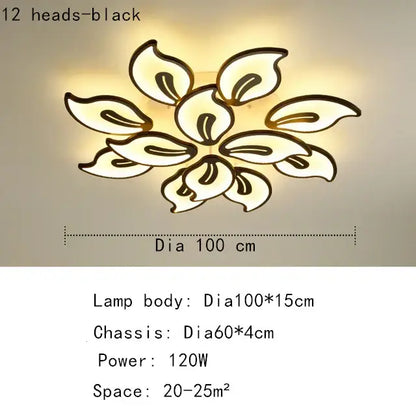 Modern beige & white flower led ceiling light for living room