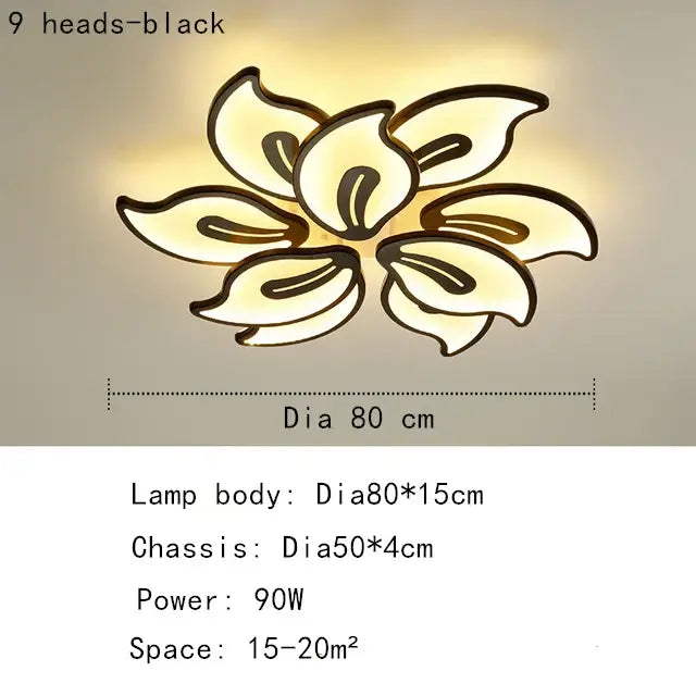 Modern beige & white flower led ceiling light for living room