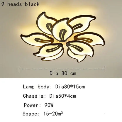 Modern beige & white flower led ceiling light for living room