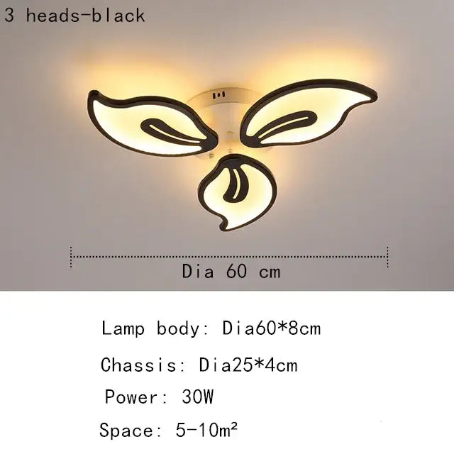 Modern beige & white flower led ceiling light for living room