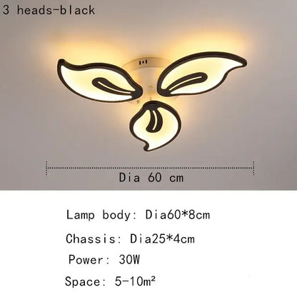 Modern beige & white flower led ceiling light for living room
