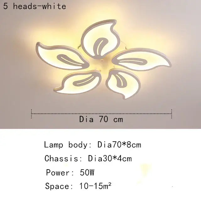 Modern beige & white flower led ceiling light for living room