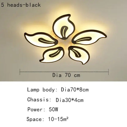 Modern beige & white flower led ceiling light for living room