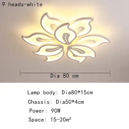 Modern beige & white flower led ceiling light for living room