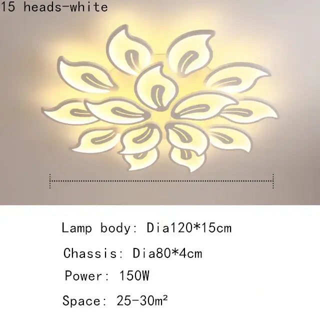 Modern beige & white flower led ceiling light for living room
