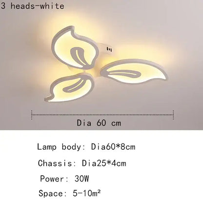 Modern beige & white flower led ceiling light for living room