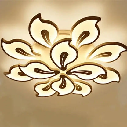 Modern beige & white flower led ceiling light for living room