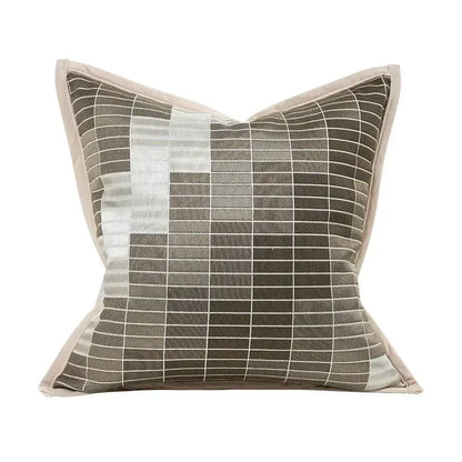 Modern beige & white leaping cat jacquard cushion cover living room