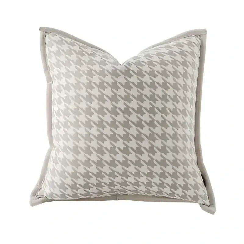Modern beige & white leaping cat jacquard cushion cover living room