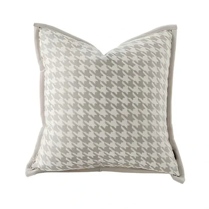Modern beige & white leaping cat jacquard cushion cover living room