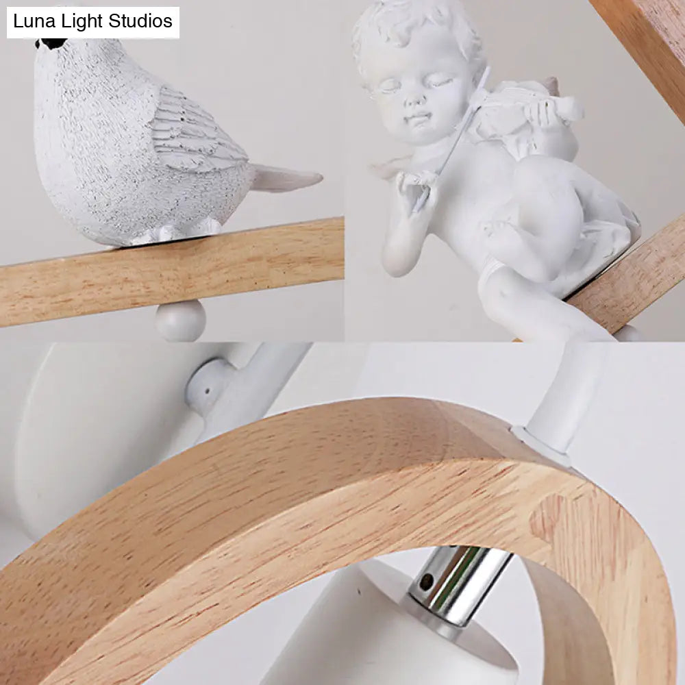 DecorBites™ Modern Beige Wooden Arched Shelf Wall Light with Lovely Deco Boutique Sconce Lamp