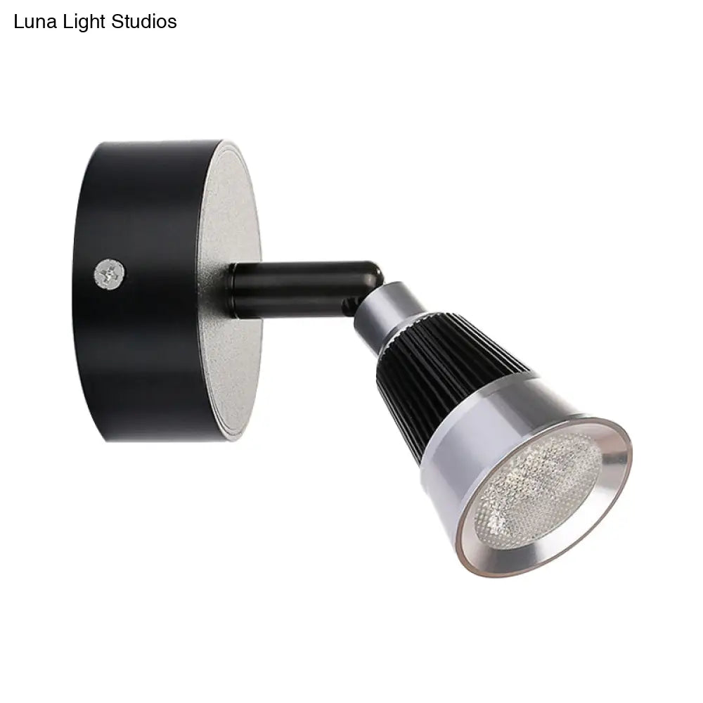DecorBites™ Modern Bell Wall Light: Rotatable Metal LED Sconce in Black/Chrome - With/Without Switch