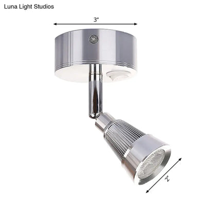 DecorBites™ Modern Bell Wall Light: Rotatable Metal LED Sconce in Black/Chrome - With/Without Switch
