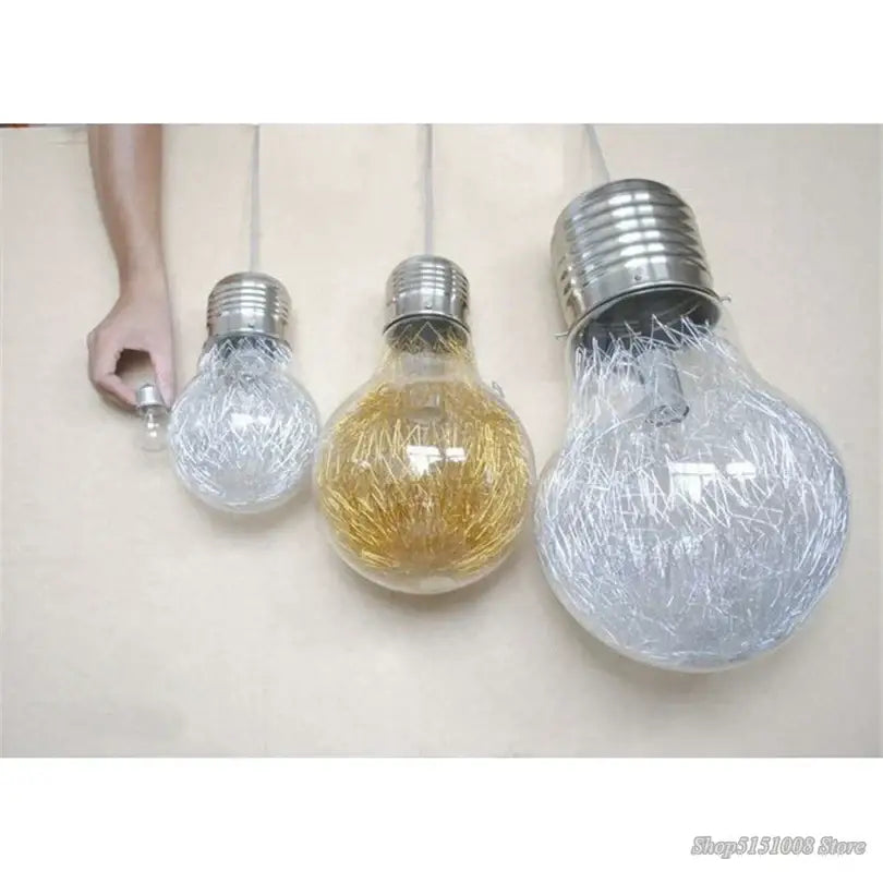 Modern big bulb led pendant light chrome kitchen glass fixture