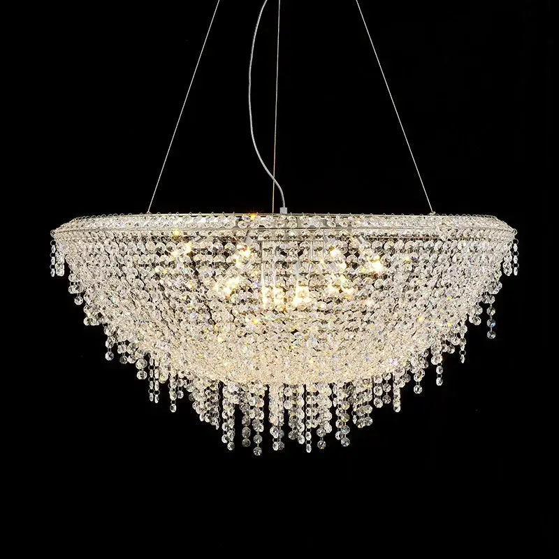 Modern bird nest crystal pendant chandelier living room light