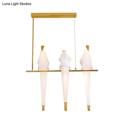 DecorBites™ Modern Bird-Shaped Island Pendant Light: 3/4/5 Golden Hanging Lights for Bedroom