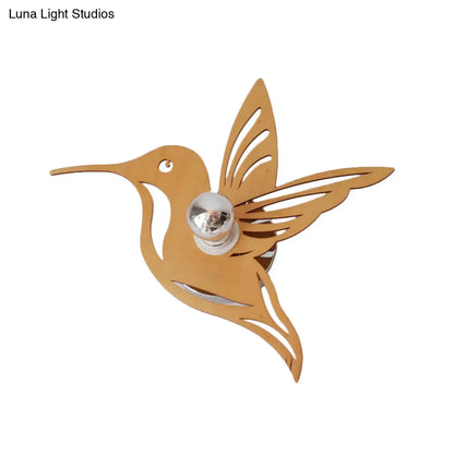 DecorBites™ Modern Bird-Shaped Wood Sconce with Beige Wall Mount - Bedside Lamp