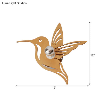 DecorBites™ Modern Bird-Shaped Wood Sconce with Beige Wall Mount - Bedside Lamp