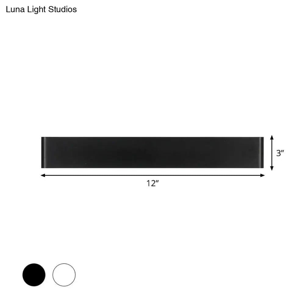 Modern black 12 inch led vanity wall sconce bathroom light