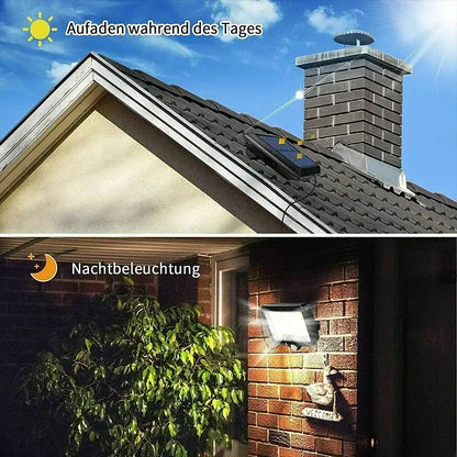 Modern black 160cob solar outdoor wall lights garden motion sensor