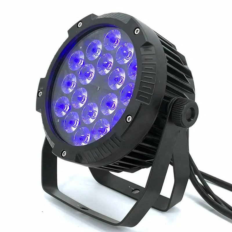 Modern black 18x18w rgbwa uv 6in1 led par lights party room decor