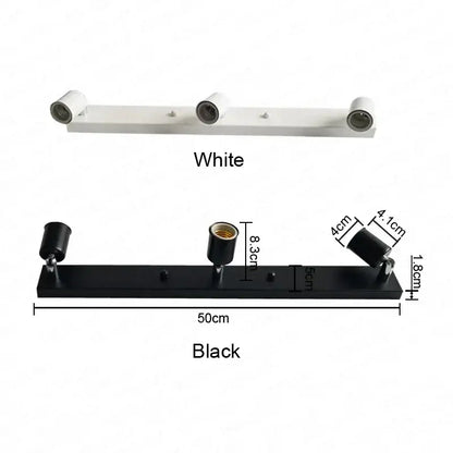 Modern black 3-light art loft ceiling lamp kitchen adjustable spotlight