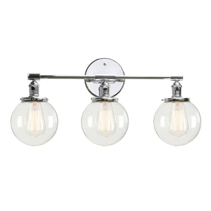 Modern black 3-light glass globe wall sconce bathroom vanity fixture
