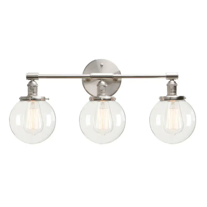 Modern black 3-light glass globe wall sconce bathroom vanity fixture