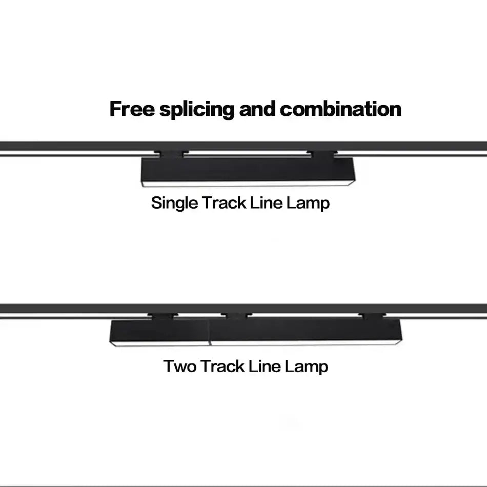 Modern black 60cm led track light office linear strip light