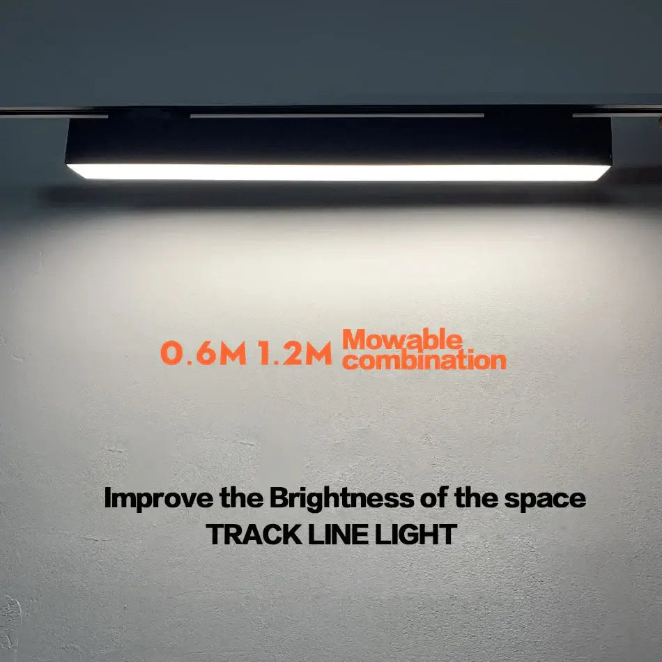 Modern black 60cm led track light office linear strip light