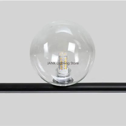 Modern black 7 light glass shade pendant light dining room