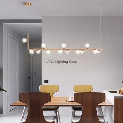 Modern black 7 light glass shade pendant light dining room