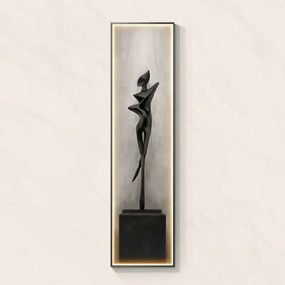 Modern black abstract art led wall lamp for living room decor
