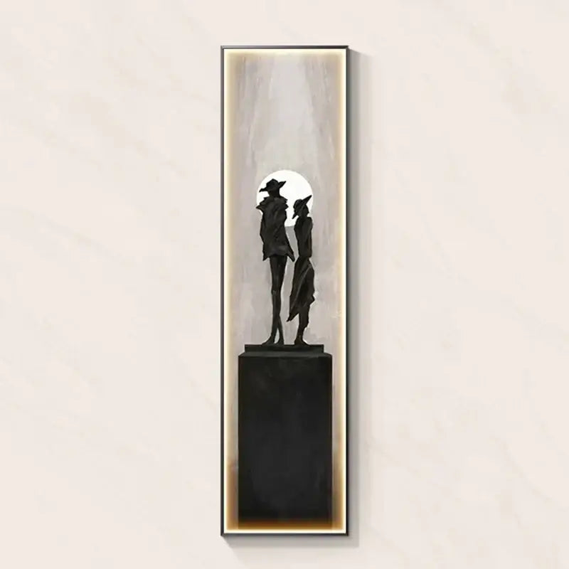 Modern black abstract art led wall lamp for living room decor