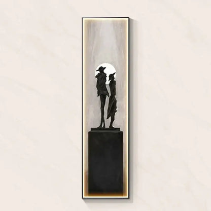 Modern black abstract art led wall lamp for living room decor