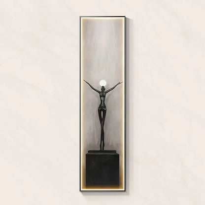 Modern black abstract art led wall lamp for living room decor