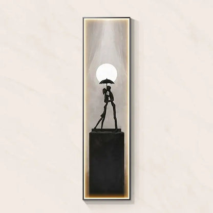 Modern black abstract art led wall lamp for living room decor