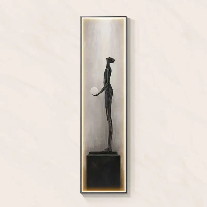 Modern black abstract art led wall lamp for living room decor