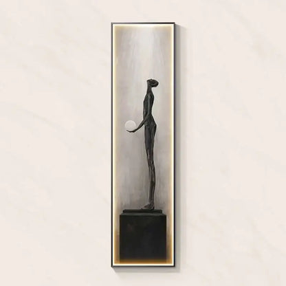 Modern black abstract art led wall lamp for living room decor