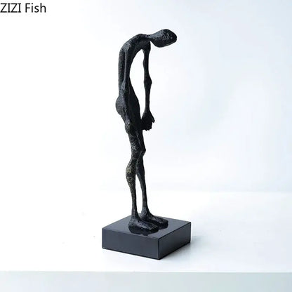 Modern black abstract lovers sculpture desk ornament bedroom decor